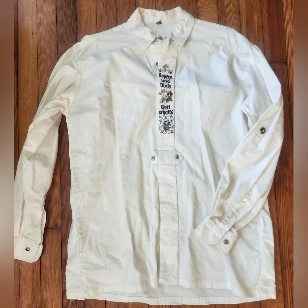 VTG German Trachten Shirt Hopfen und Malz